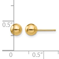 14K Yellow Gold Madi K Polished 5mm Ball Post Earrings view 4