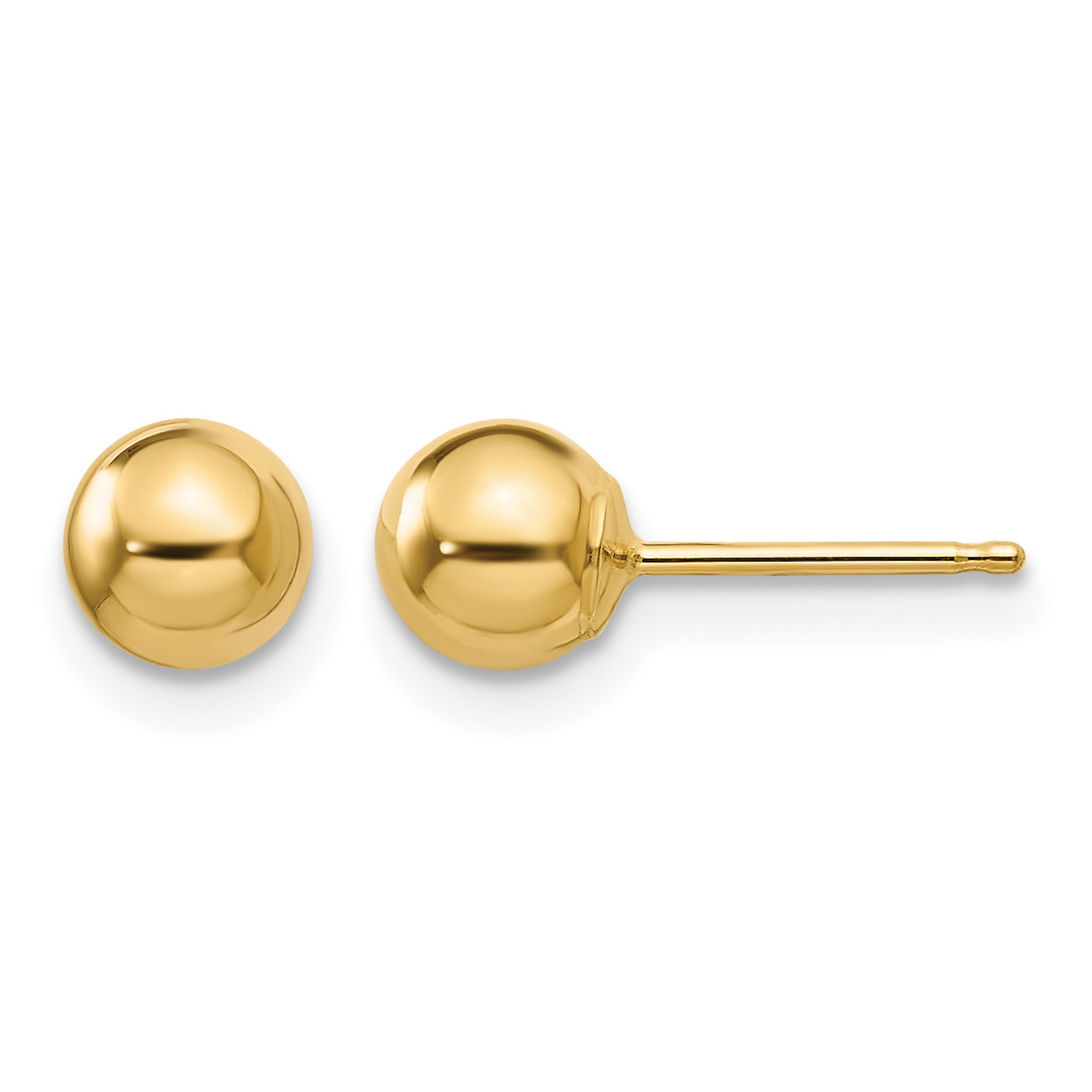 14k Madi K Polished 5mm Ball Post Earrings (SE102)