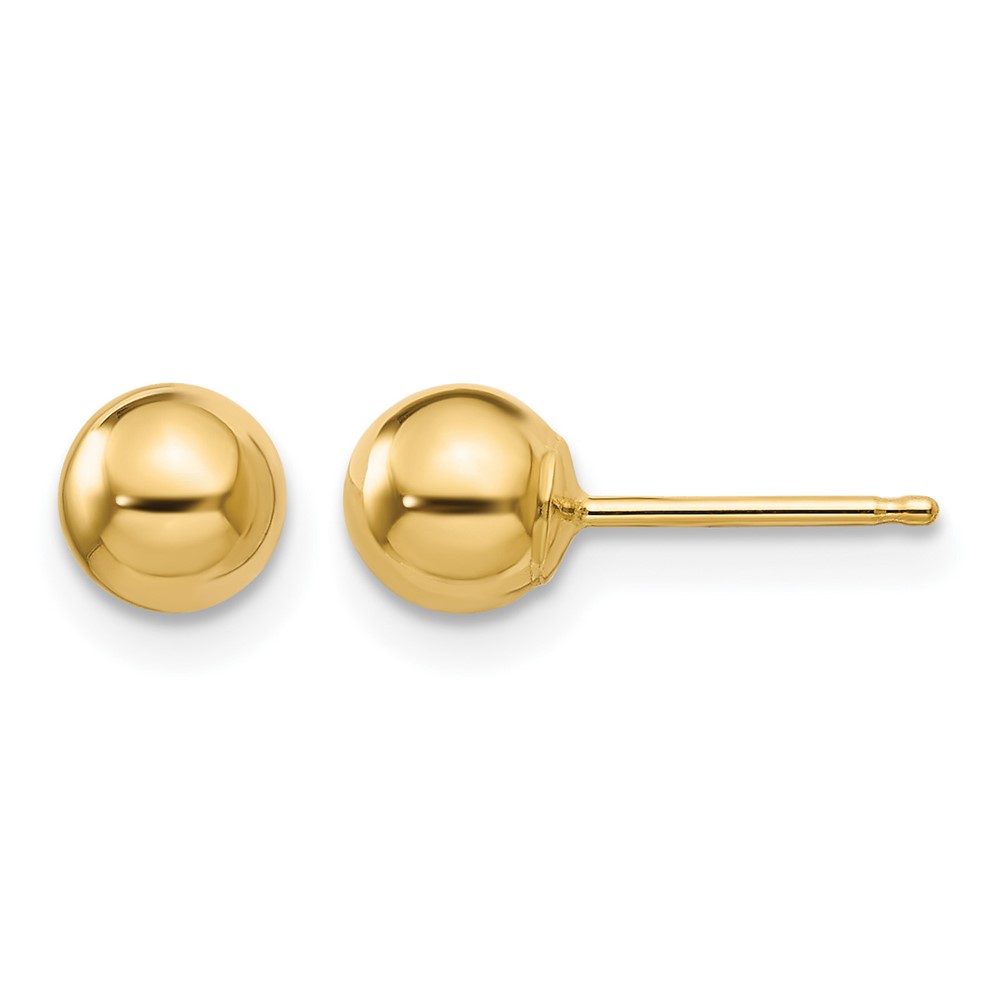 14k Madi K Polished 5mm Ball Post Earrings (SE102)