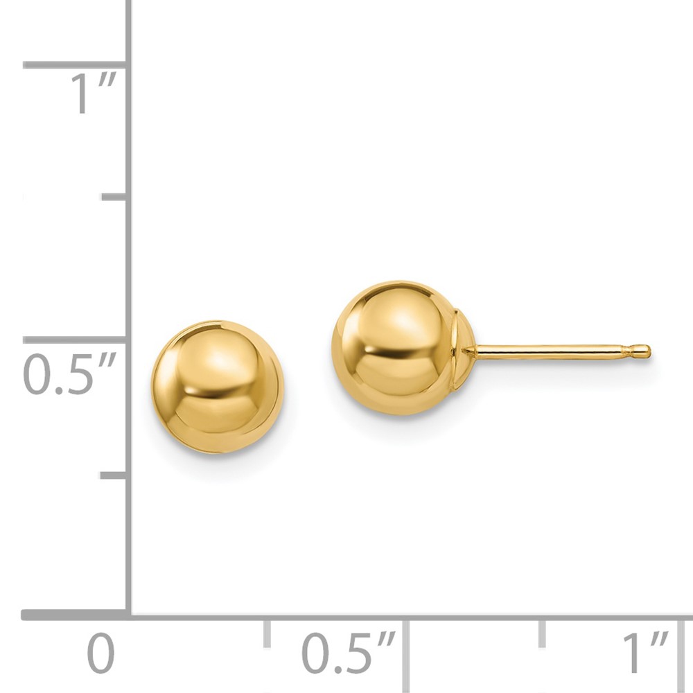 14k Madi K Polished 6mm Ball Post Earrings (SE103)