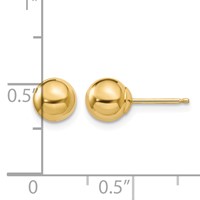 14K Yellow Gold Madi K Polished 6mm Ball Post Earrings view 4