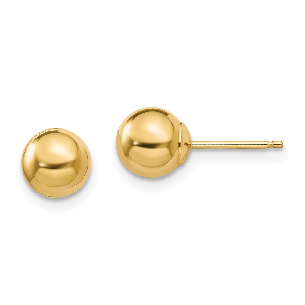 14k Madi K Polished 6mm Ball Post Earrings (SE103)