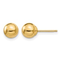 14K Yellow Gold Madi K Polished 6mm Ball Post Earrings view 1