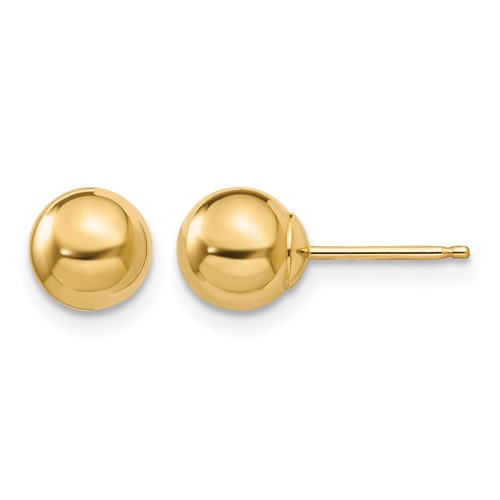 14K Yellow Gold Madi K Polished 6mm Ball Post Earrings
