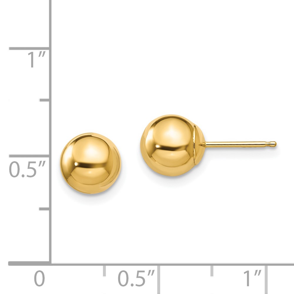 14k Madi K Polished 7mm Ball Post Earrings (SE104)