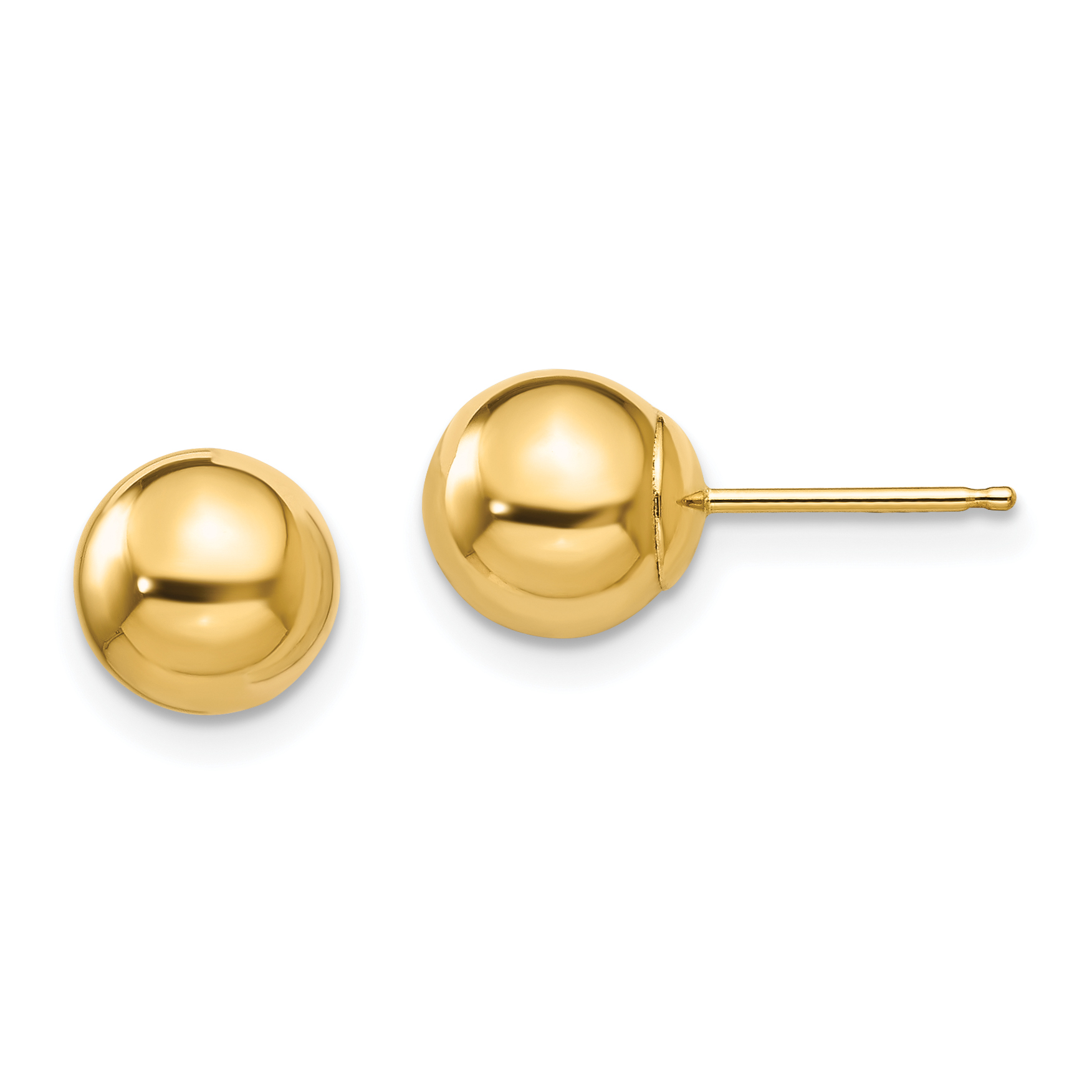 14k Madi K Polished 7mm Ball Post Earrings (SE104)