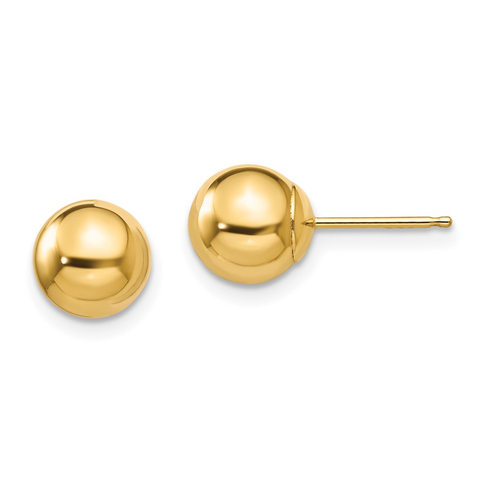 14k Madi K Polished 7mm Ball Post Earrings (SE104)