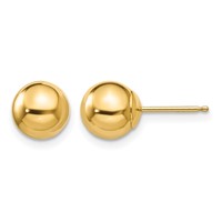 14K Yellow Gold Madi K Polished 7mm Ball Post Earrings view 1