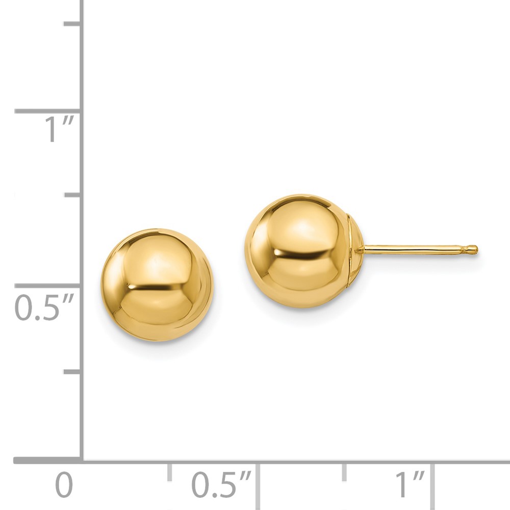 14k Madi K Polished 8mm Ball Post Earrings (SE105)