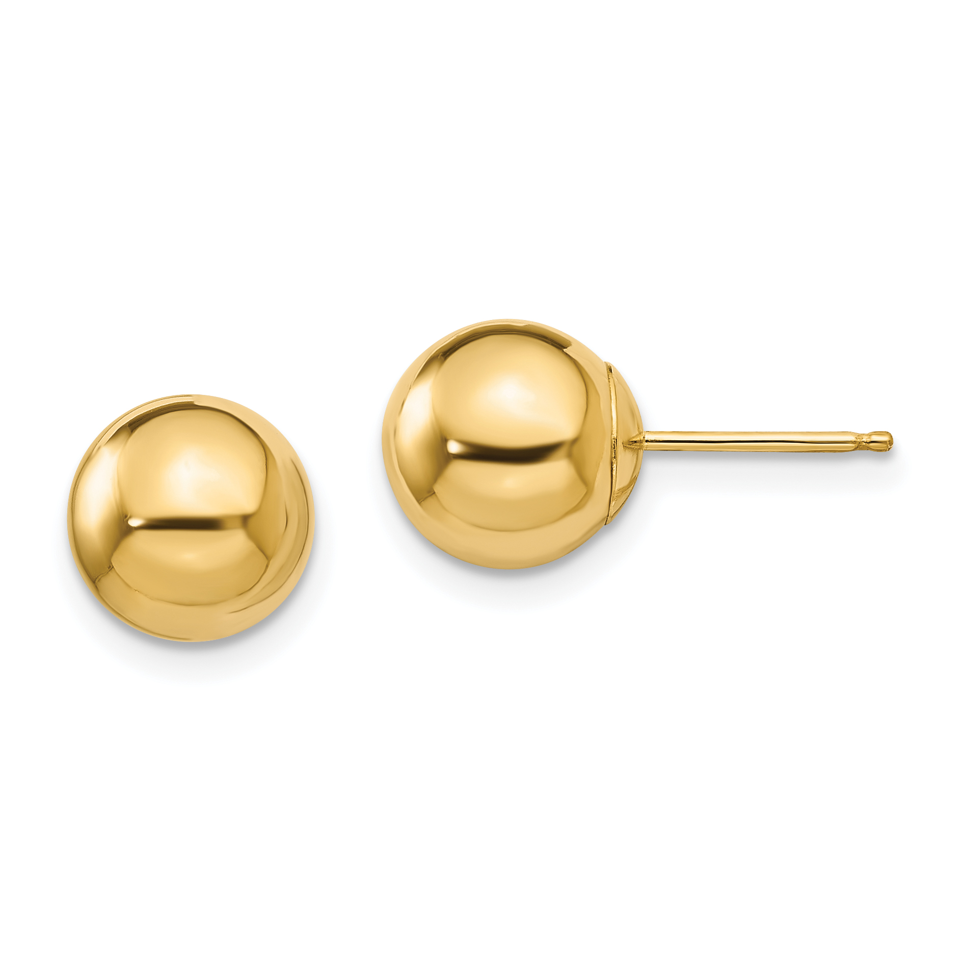 14k Madi K Polished 8mm Ball Post Earrings (SE105)