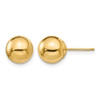 14K Yellow Gold Madi K Polished 8mm Ball Post Earrings view 1
