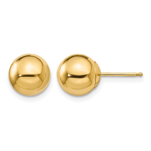 14K Yellow Gold Madi K Polished 8mm Ball Post Earrings