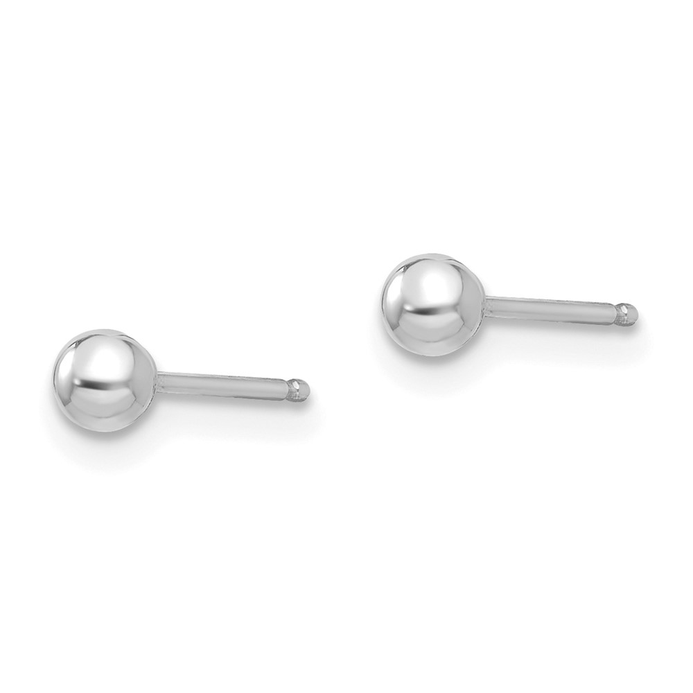 14k White Gold Madi K Polished 3mm Ball Post Earrings (SE106)