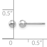 14K White Gold Madi K Polished 3mm Ball Post Earrings view 4