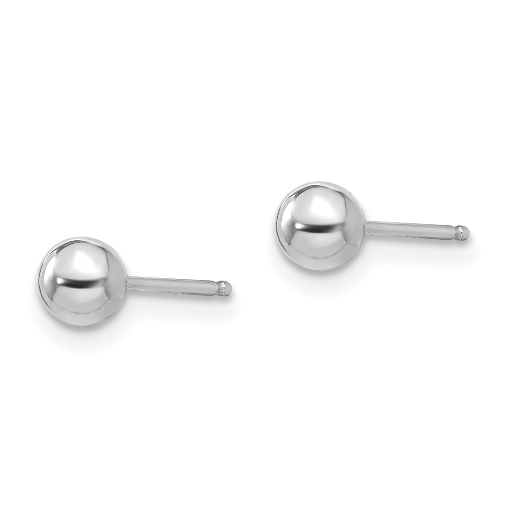 14k White Gold Madi K Polished 4mm Ball Post Earrings (SE107)