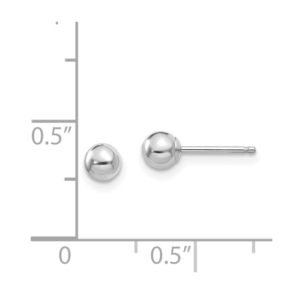 14k White Gold Madi K Polished 4mm Ball Post Earrings (SE107)