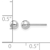14K White Gold Madi K Polished 4mm Ball Post Earrings view 4