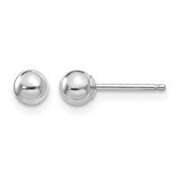 14K White Gold Madi K Polished 4mm Ball Post Earrings view 1