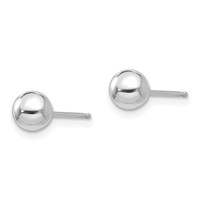 14K White Gold Madi K Polished 5mm Ball Post Earrings view 2