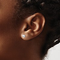 14K White Gold Madi K Polished 5mm Ball Post Earrings view 3