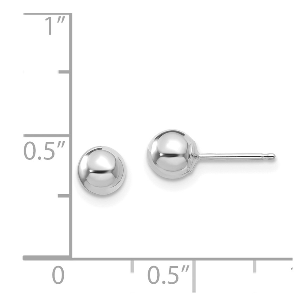 14k White Gold Madi K Polished 5mm Ball Post Earrings (SE108)