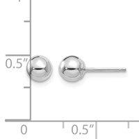 14K White Gold Madi K Polished 5mm Ball Post Earrings view 4