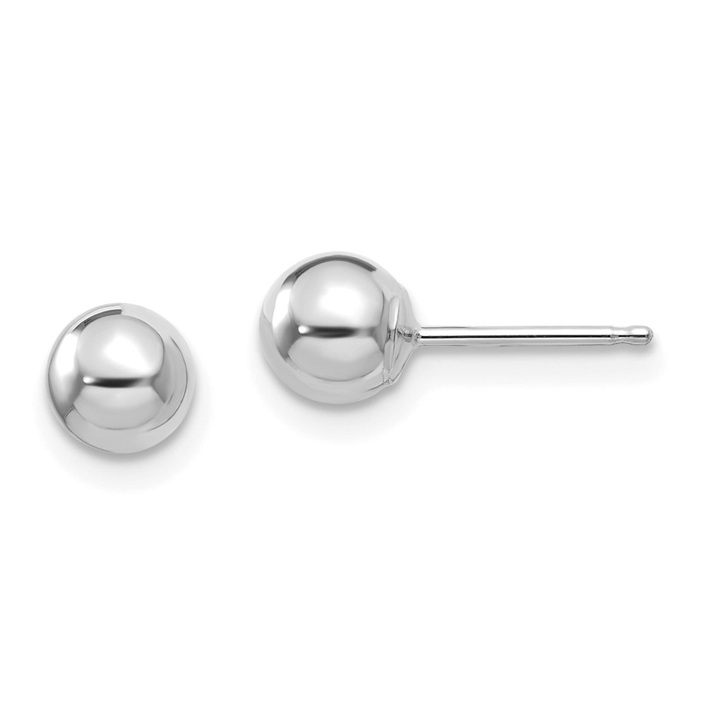 14k White Gold Madi K Polished 5mm Ball Post Earrings (SE108)
