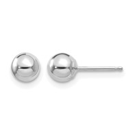 14K White Gold Madi K Polished 5mm Ball Post Earrings view 1