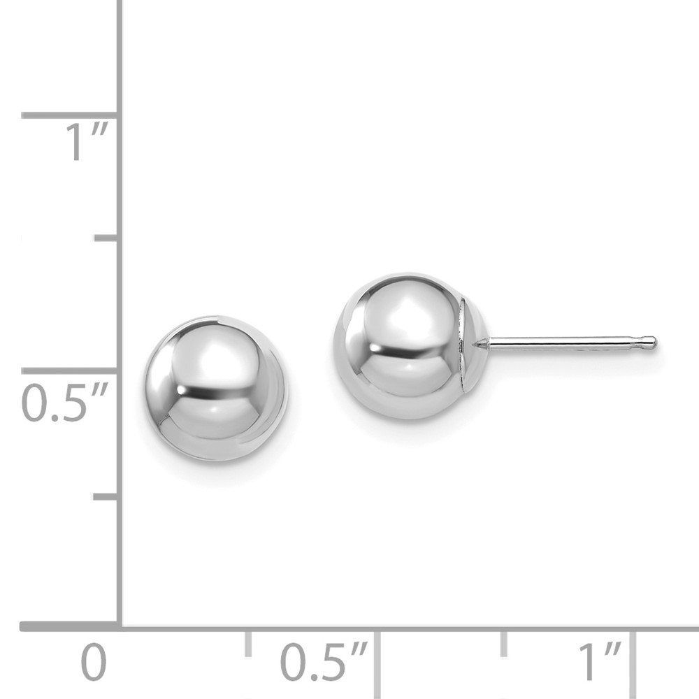 14k White Gold Madi K Polished 7mm Ball Post Earrings (SE110)