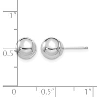 14K White Gold Madi K Polished 7mm Ball Post Earrings view 4