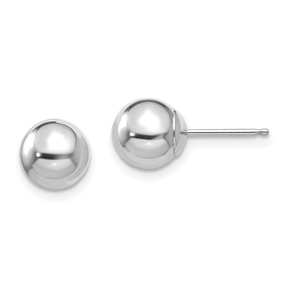 14k White Gold Madi K Polished 7mm Ball Post Earrings (SE110)