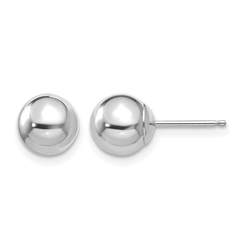 14K White Gold Madi K Polished 7mm Ball Post Earrings