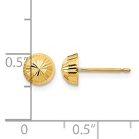 14K Yellow Gold Madi K Polished and Diamond-cut Swirl 5mm Button Post Earrings view 4