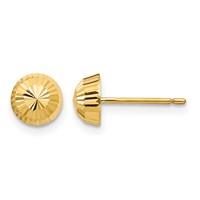 14K Yellow Gold Madi K Polished and Diamond-cut Swirl 5mm Button Post Earrings view 1