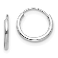 14K White Gold Madi K Polished 1mm X 10/13/17mm Endless Hoop 3 Pair Earring Set view 2
