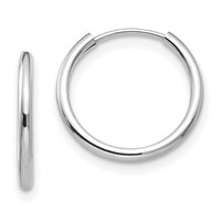 14K White Gold Madi K Polished 1mm X 10/13/17mm Endless Hoop 3 Pair Earring Set view 4
