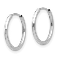 14K White Gold Madi K Polished 1mm X 10/13/17mm Endless Hoop 3 Pair Earring Set view 5