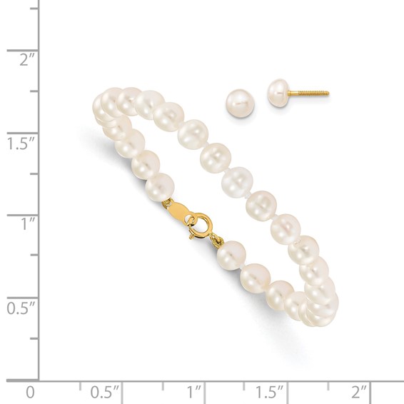 Gold Childrens Pearl Set