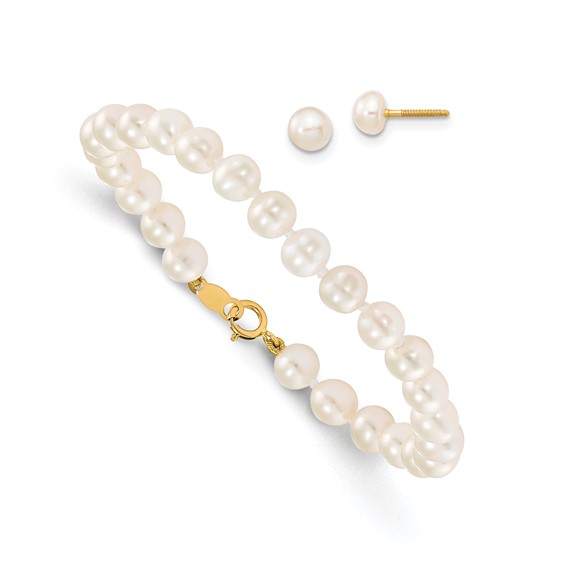 Gold Childrens Pearl Set