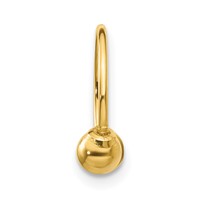14K Yellow Gold Madi K 12mm Half Hoop Earring with 4mm Screw-on Bead Single view 4