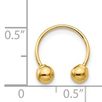 14K Yellow Gold Madi K 12mm Half Hoop Earring with 4mm Screw-on Bead Single view 5