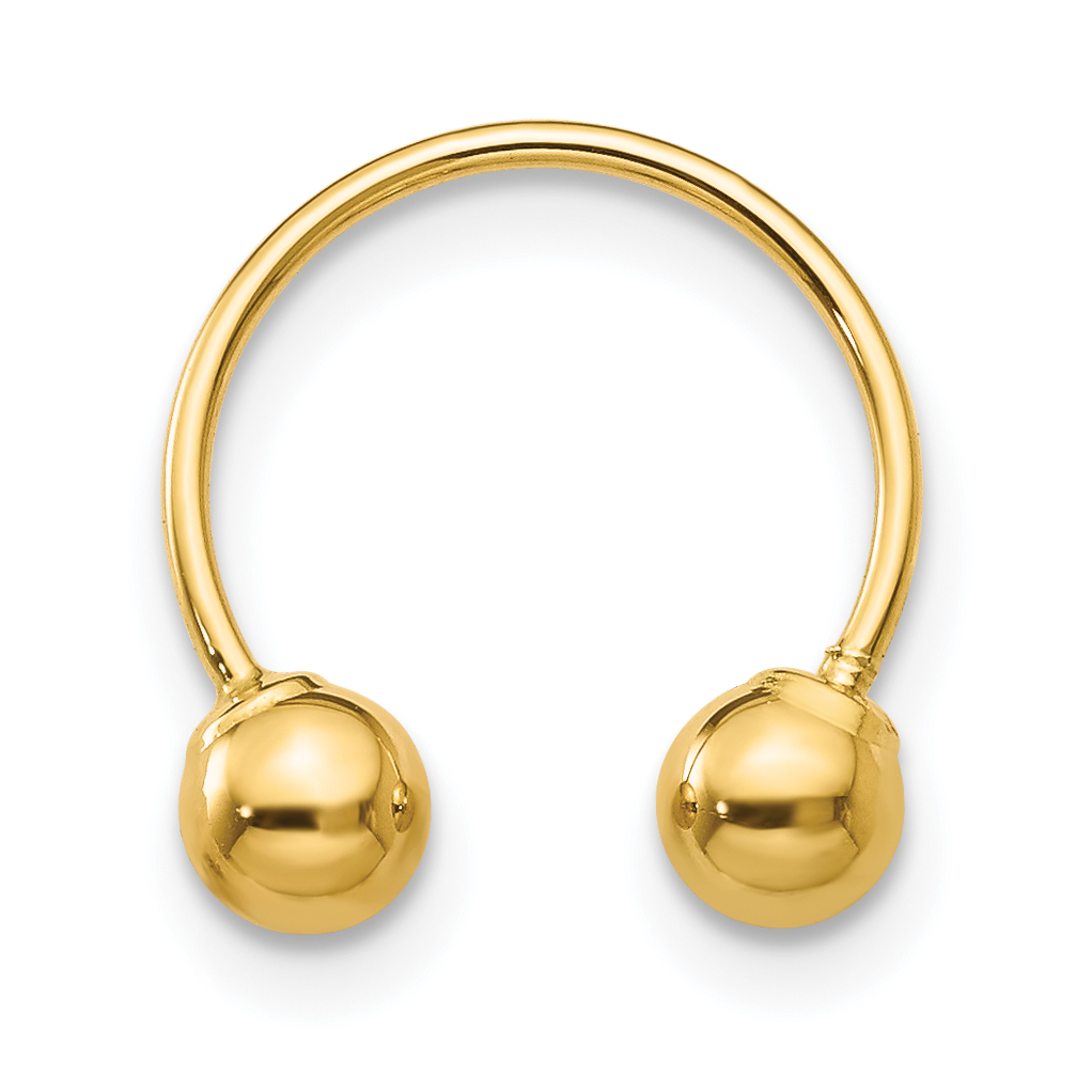 14k Madi K Single Beaded Half Hoop Screwback Earring (SE1376)