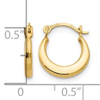 14K Yellow Gold Madi K Small 1.6x 12mm Hoop Earrings view 4