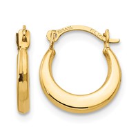 14K Yellow Gold Madi K Small 1.6x 12mm Hoop Earrings view 1