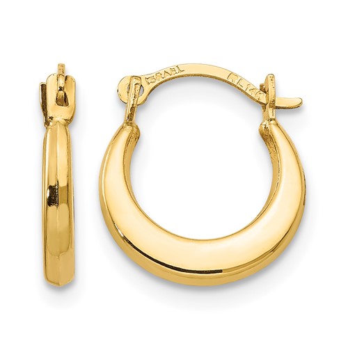 14K Yellow Gold Madi K Small 1.6x 12mm Hoop Earrings