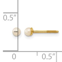 14K Yellow Gold Madi K 2.5-3.5mm White Button Freshwater Cultured Pearl Screwback Post Earrings view 4