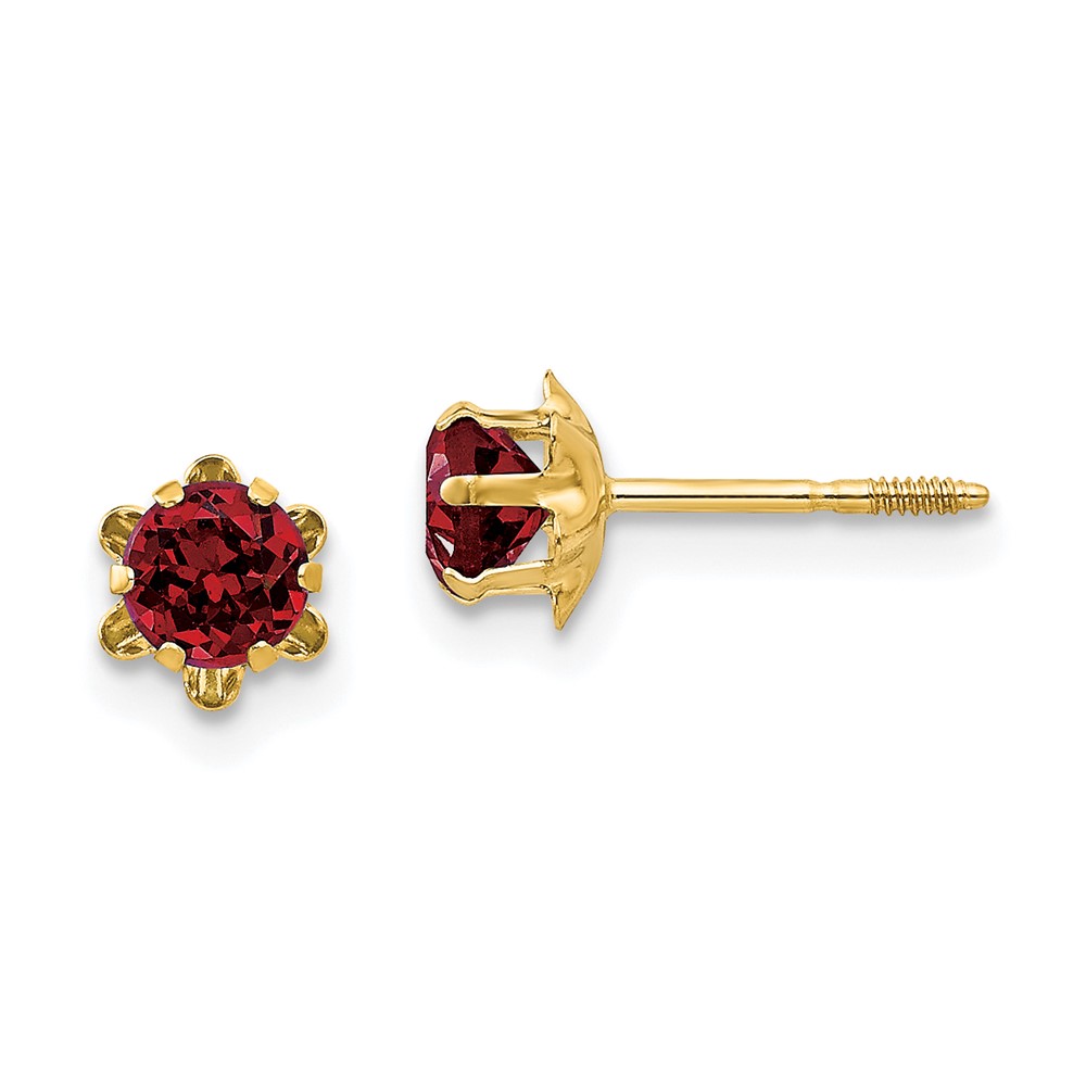 14k Madi K 4mm CZ Birthstone (Jan) Screwback Earrings (SE159)