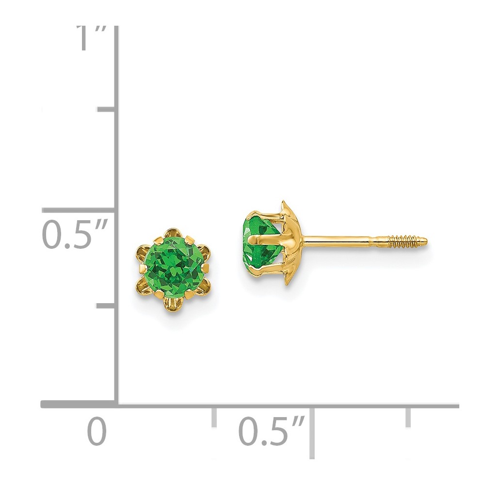 14k Madi K 4mm CZ Birthstone (May) Screwback Earrings (SE163)
