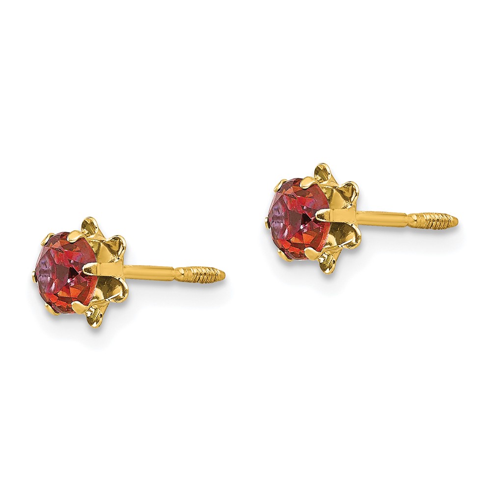 14k Madi K 4mm CZ Birthstone (Jul) Screwback Earrings (SE165)