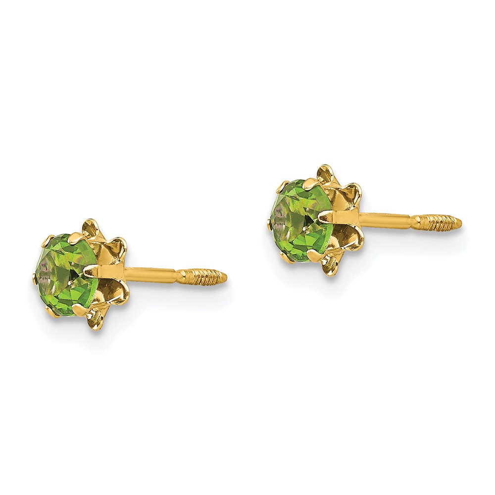 14k Madi K 4mm CZ Birthstone (Aug) Screwback Earrings (SE166)